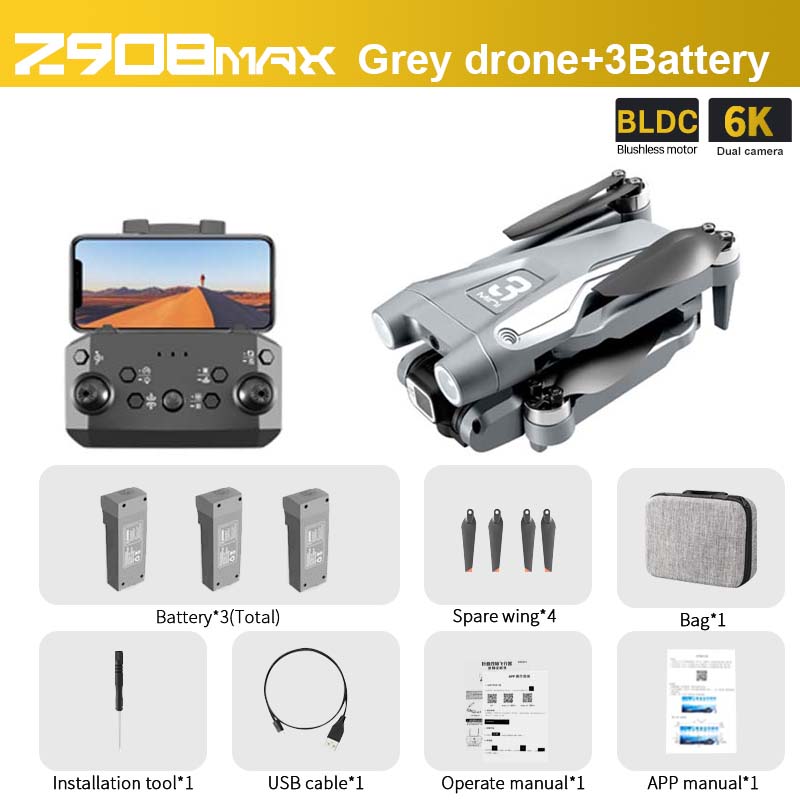 Z908 MAX Drone - 4K HD Professional Dual Camera Optical Flow Brushless 2.4G WIFi Obstacle Avoidance Quadcopter Dron Toy 3 Z908 MAX Drone - 4K HD Professional Dual Camera Optical Flow Brushless 2.4G WIFi Obstacle Avoidance Quadcopter Dron Toy - Image 3