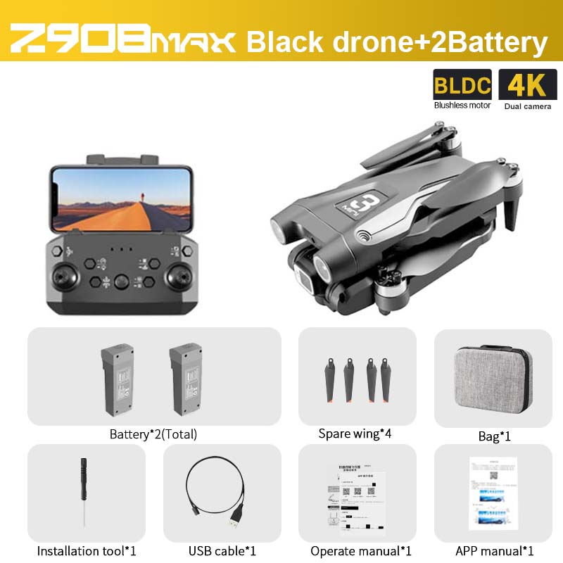 Z908 MAX Drone - 4K HD Professional Dual Camera Optical Flow Brushless 2.4G WIFi Obstacle Avoidance Quadcopter Dron Toy 7 Z908 MAX Drone - 4K HD Professional Dual Camera Optical Flow Brushless 2.4G WIFi Obstacle Avoidance Quadcopter Dron Toy - Image 7