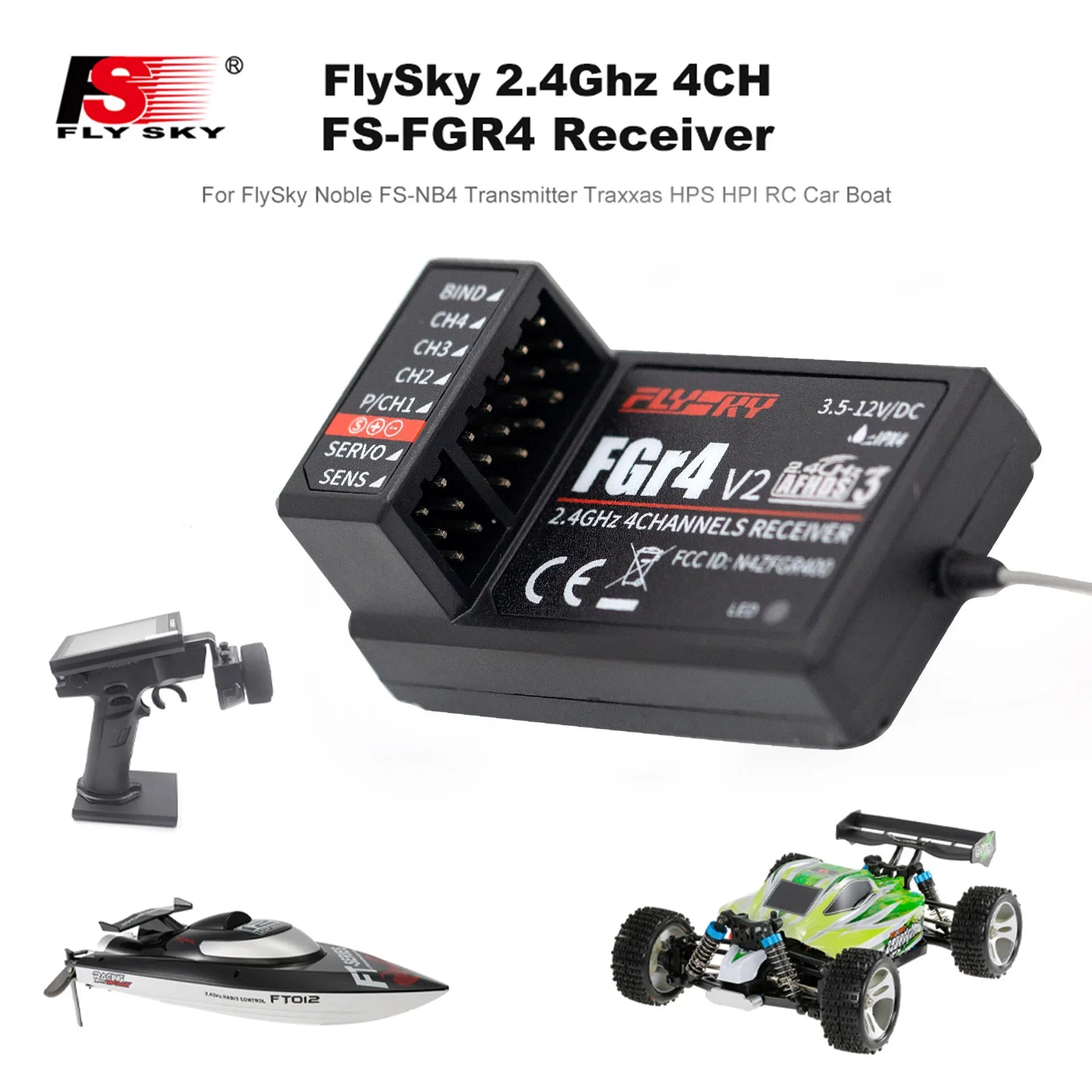 FlySky FS-FGR4 2.4Ghz 4CH Receiver - AFHDS3 for FlySky Noble FS-NB4 Transmitter 3 FlySky FS-FGR4 2.4Ghz 4CH Receiver - AFHDS3 for FlySky Noble FS-NB4 Transmitter - Bild 3