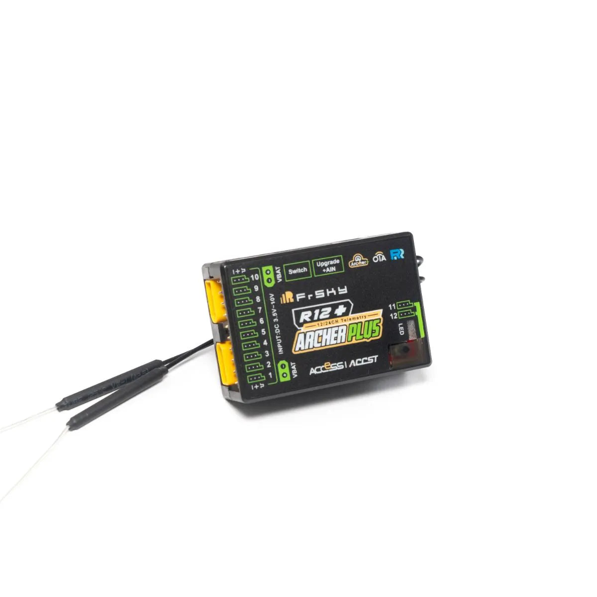 FrSky ARCHER PLUS R12+ Receiver - 2.4GHz ACCESS / ACCST D16 12 Configurable Channel Ports PWM, SBUS, FBUS, S.Port 1 FrSky ARCHER PLUS R12+ Receiver - 2.4GHz ACCESS / ACCST D16 12 Configurable Channel Ports PWM, SBUS, FBUS, S.Port