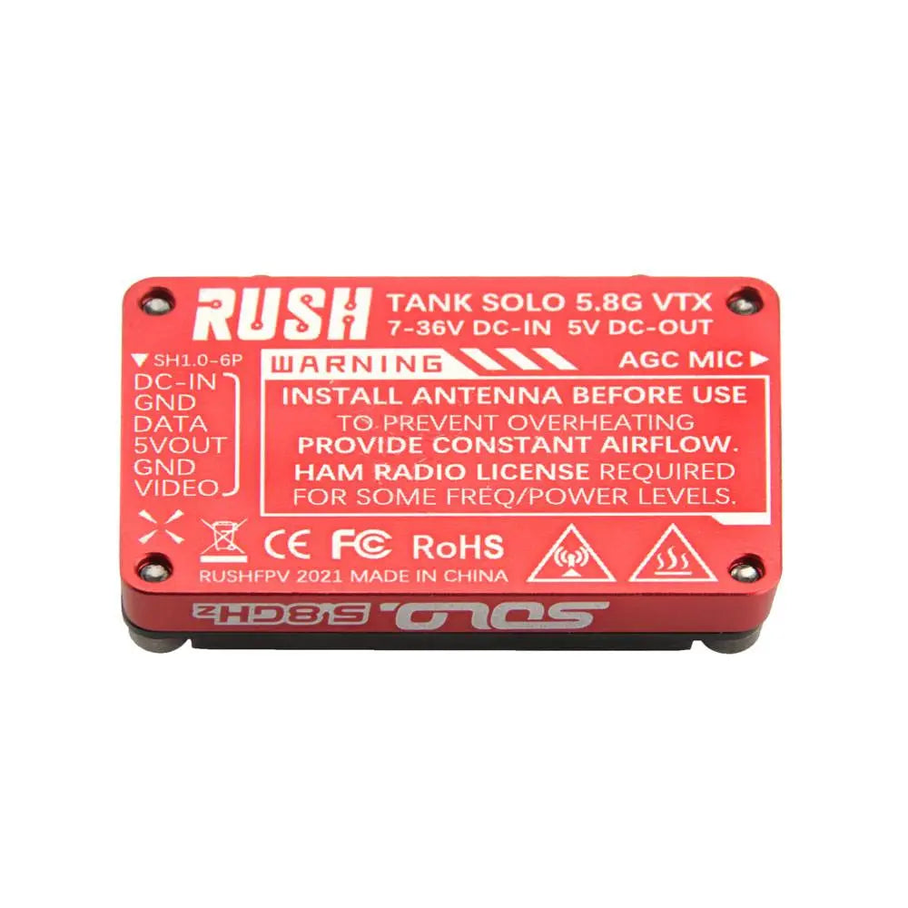 RushFPV Rush Tank SOLO 1W 5.8GHz VTX - 5V 1A 48CH PIT/25/400/600/800/1000mW FPV Video Transmitter 3 RushFPV Rush Tank SOLO 1W 5.8GHz VTX - 5V 1A 48CH PIT/25/400/600/800/1000mW FPV Video Transmitter - Image 3