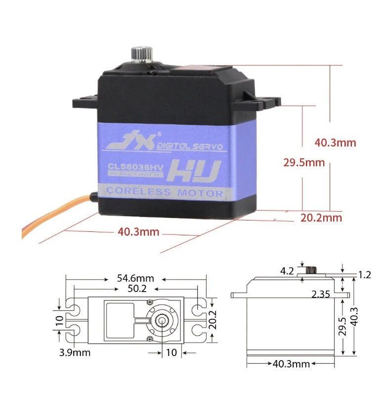 JX Servo CLS6036HV - 27kg Aluminium Shell Metal gear High Voltage Coreless Digital Servo 4 JX Servo CLS6036HV - 27kg Aluminium Shell Metal gear High Voltage Coreless Digital Servo — изображение 4