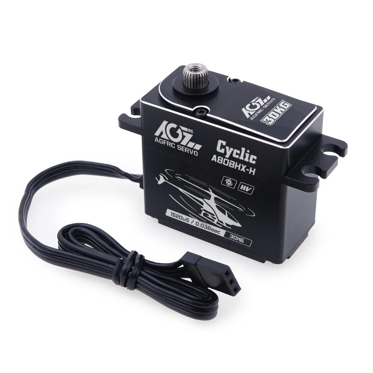 AGFRC A80BHX-H - 30KG 0.038Sec 25T Aluminum Case High Torque HV Brushless Cyclic Servo For 570-800 Class Helicopter Swash Plate 2 AGFRC A80BHX-H - 30KG 0.038Sec 25T Aluminum Case High Torque HV Brushless Cyclic Servo For 570-800 Class Helicopter Swash Plate — изображение 2