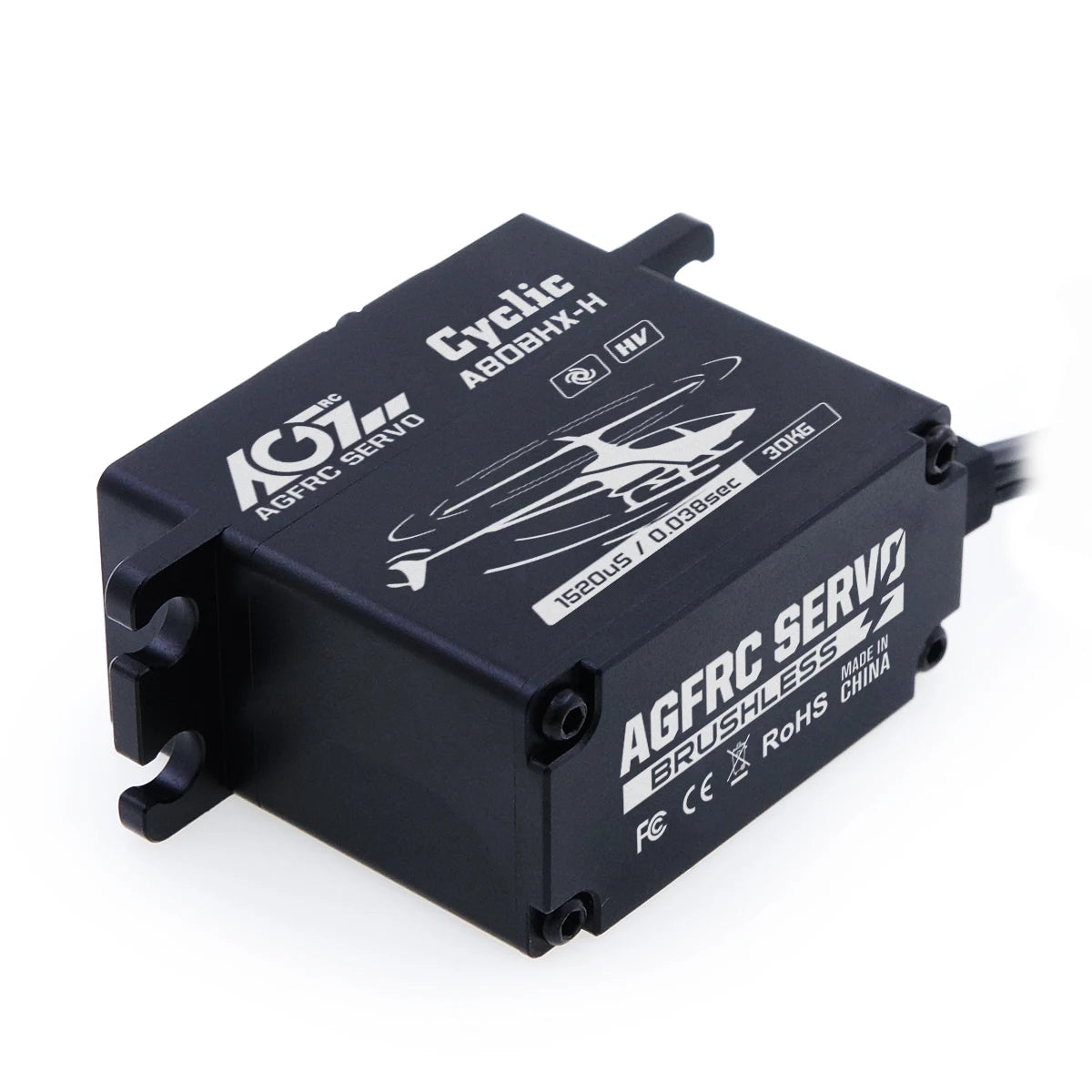 AGFRC A80BHX-H - 30KG 0.038Sec 25T Aluminum Case High Torque HV Brushless Cyclic Servo For 570-800 Class Helicopter Swash Plate 5 AGFRC A80BHX-H - 30KG 0.038Sec 25T Aluminum Case High Torque HV Brushless Cyclic Servo For 570-800 Class Helicopter Swash Plate — изображение 5