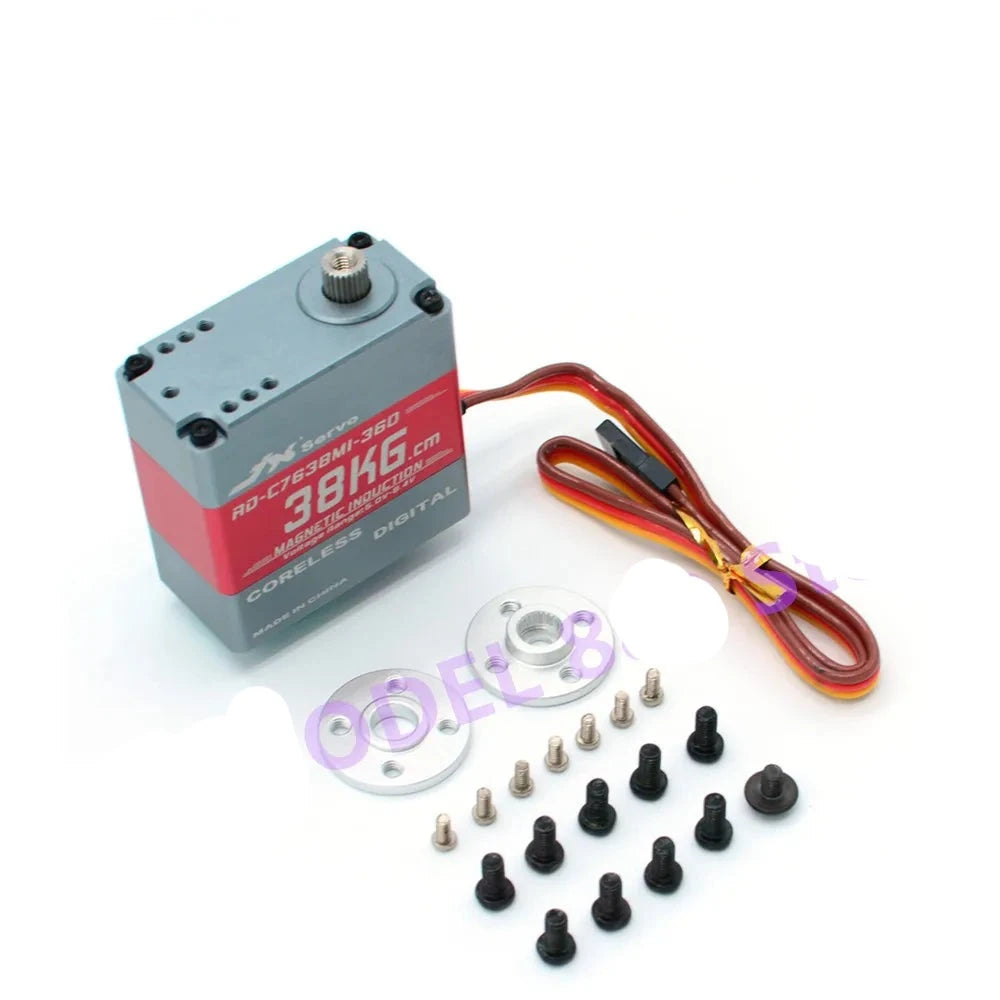 JX Servo RD-C7638MI-360 38kg.cm 360 degree coreless Magnetic induction full CNC aluminium hulls structure rc Robot servo 2 JX Servo RD-C7638MI-360 38kg.cm 360 degree coreless Magnetic induction full CNC aluminium hulls structure rc Robot servo — изображение 2