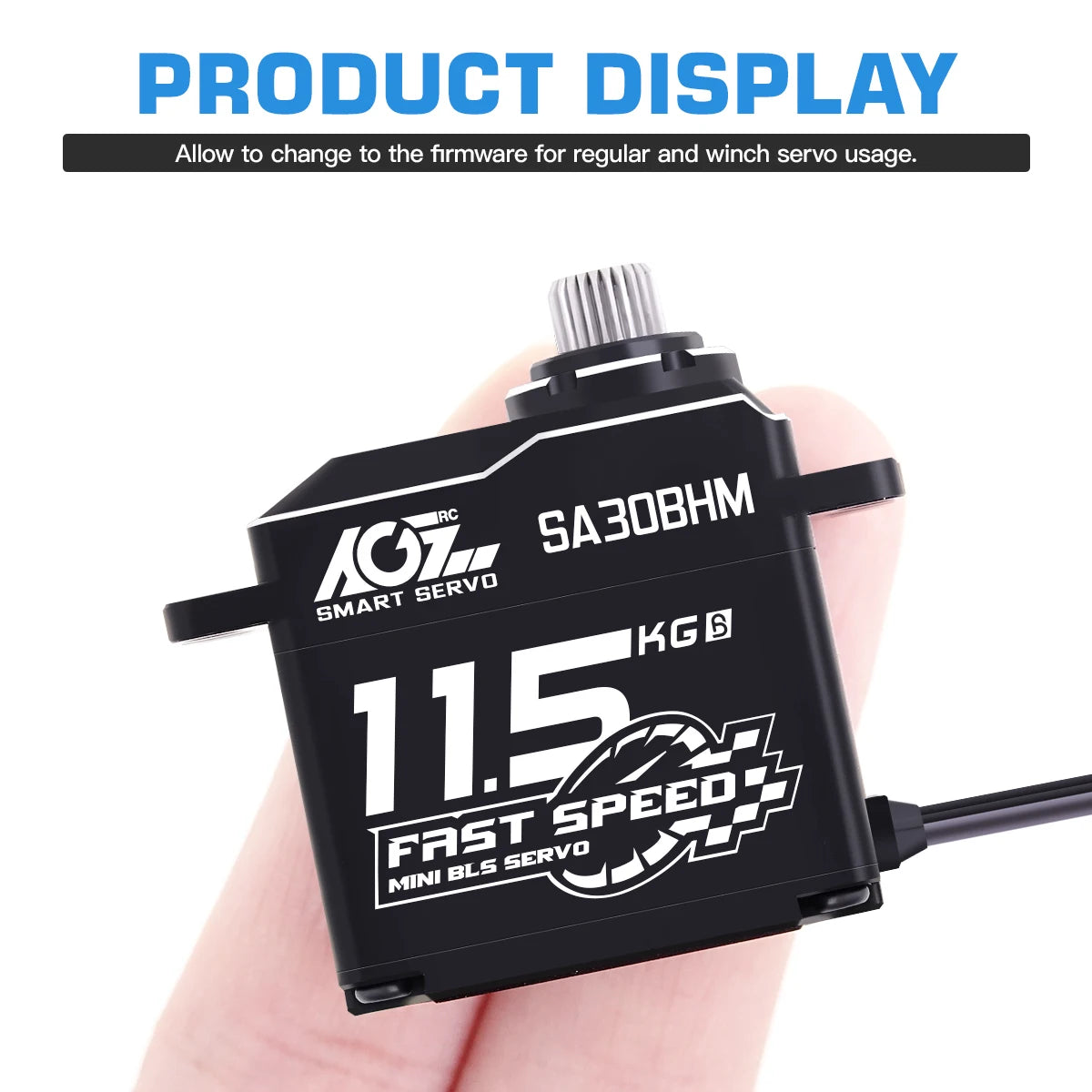 AGFRC SA30BHM - 11.5KG HV High Speed Programmable Motor Brushless Mini Smart Steering RC Servo for 1/12 1/16 RC Car Rock Crawler 5 AGFRC SA30BHM - 11.5KG HV High Speed Programmable Motor Brushless Mini Smart Steering RC Servo for 1/12 1/16 RC Car Rock Crawler — изображение 5