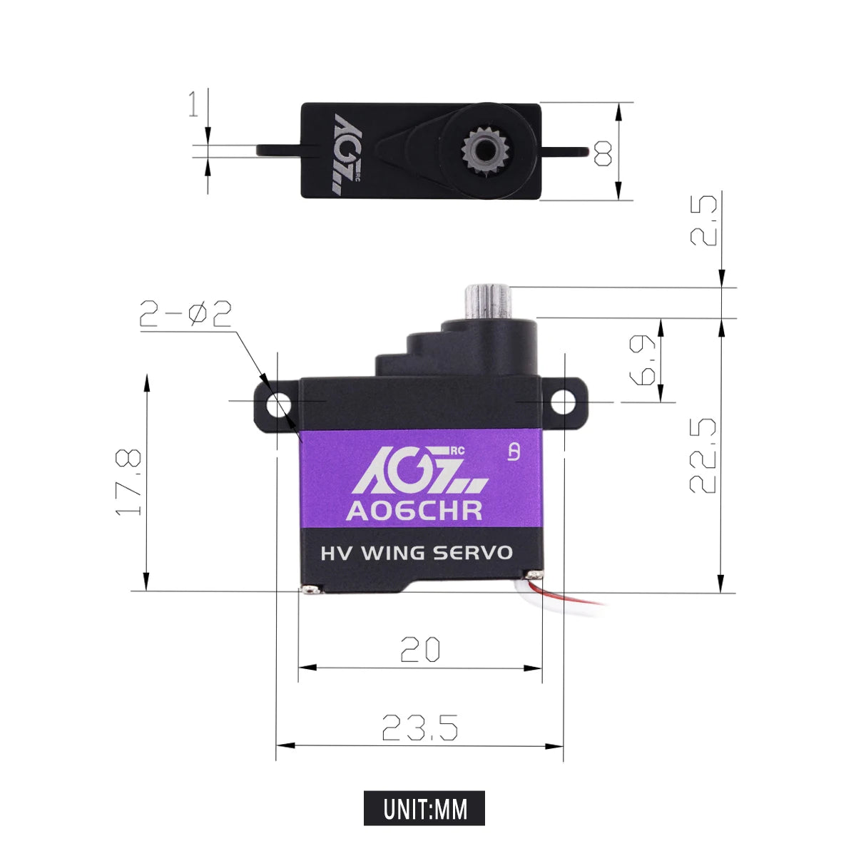 AGFRC A06CHR - Metal Gears 3kg High Torque Coreless Motor Micro Wing Servo Ideal For Small Size Airplane F3P GLD Glider Sailplane 7 AGFRC A06CHR - Metal Gears 3kg High Torque Coreless Motor Micro Wing Servo Ideal For Small Size Airplane F3P GLD Glider Sailplane — изображение 7