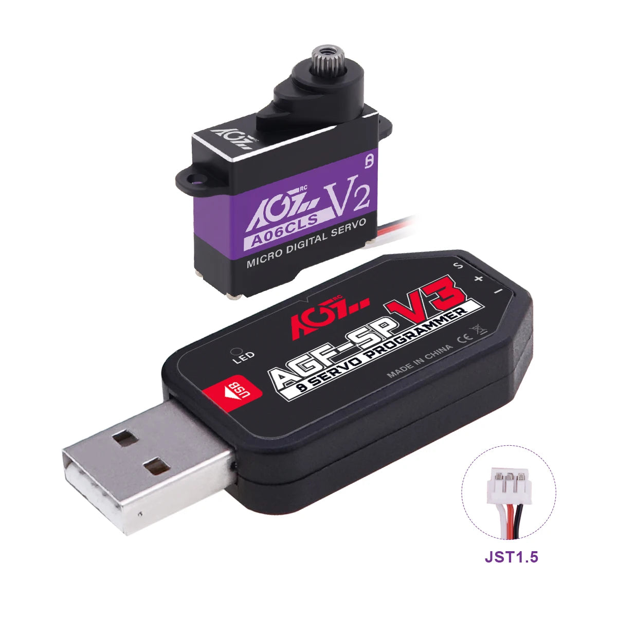 AGFRC A06CLS V2 - 3.0KG 0.052Sec CNC 20T HV 7g Titanium Gear Super Fast Programmable Micro Servo for Mini Car GLR GLA MRZ Airplane 9 AGFRC A06CLS V2 - 3.0KG 0.052Sec CNC 20T HV 7g Titanium Gear Super Fast Programmable Micro Servo for Mini Car GLR GLA MRZ Airplane — изображение 9