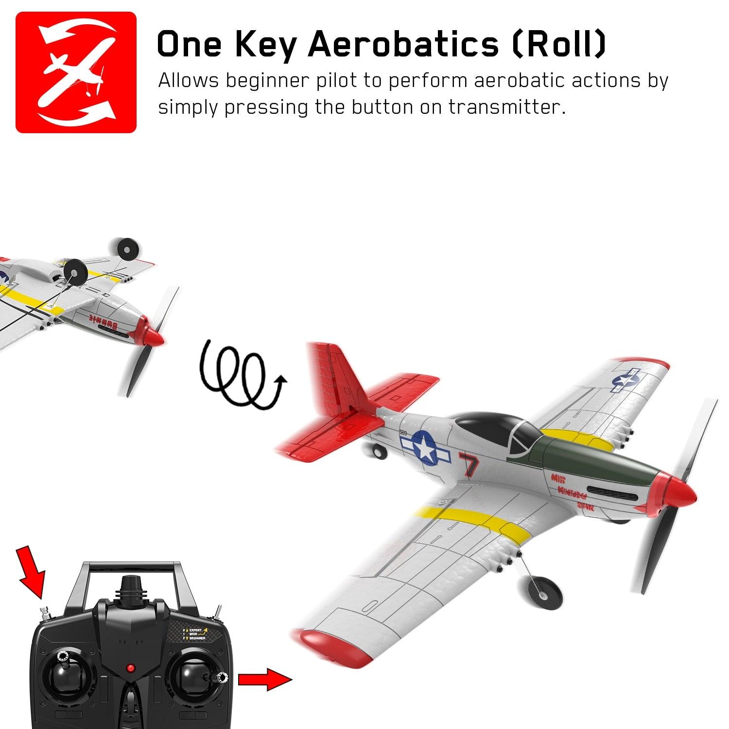 P51D RC Airplane - 2-Ch/4-Ch One-key Aerobatic RC Plane RTF Mustang Aircraft W/Xpilot Stabilization System (761-5 RTF) 6 P51D RC Airplane - 2-Ch/4-Ch One-key Aerobatic RC Plane RTF Mustang Aircraft W/Xpilot Stabilization System (761-5 RTF) - Image 6