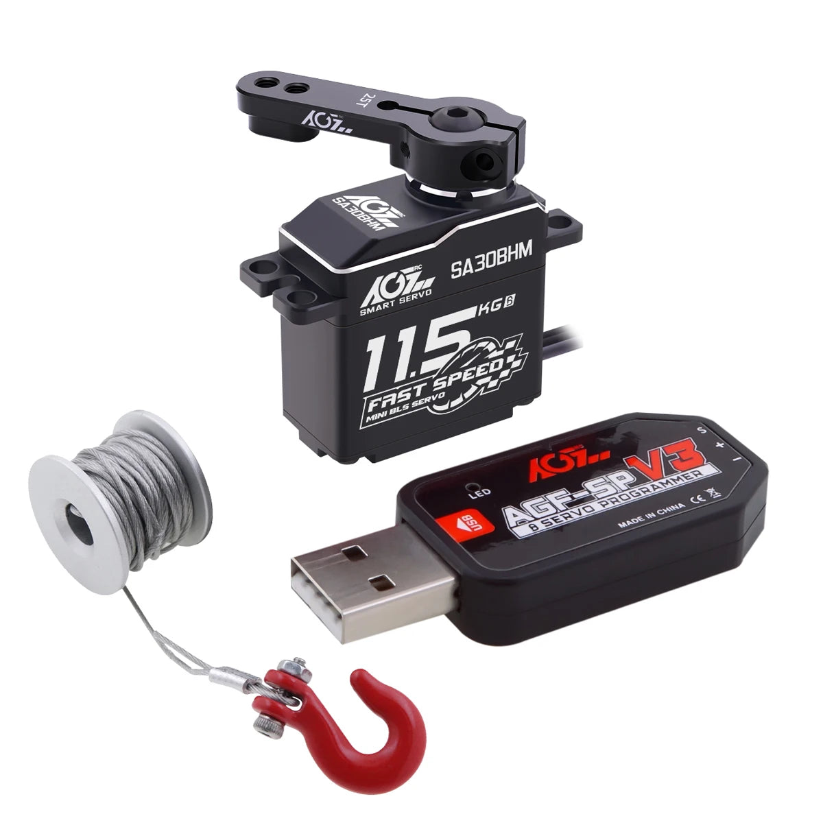 AGFRC SA30BHM - 11.5KG HV High Speed Programmable Motor Brushless Mini Smart Steering RC Servo for 1/12 1/16 RC Car Rock Crawler 12 AGFRC SA30BHM - 11.5KG HV High Speed Programmable Motor Brushless Mini Smart Steering RC Servo for 1/12 1/16 RC Car Rock Crawler — изображение 12