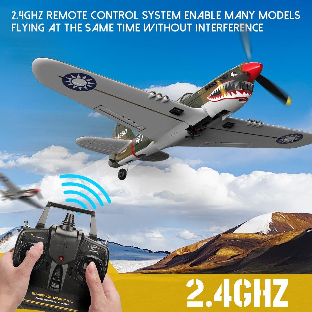 P-40 RC Aircraft P40 Fighter RC Plane - 400mm Wingspan 4CH 6-Axis Gyro One-Key U-Turn Aerobatic RTF RC Airplane Outdoor Toys 3 P-40 RC Aircraft P40 Fighter RC Plane - 400mm Wingspan 4CH 6-Axis Gyro One-Key U-Turn Aerobatic RTF RC Airplane Outdoor Toys - Image 3