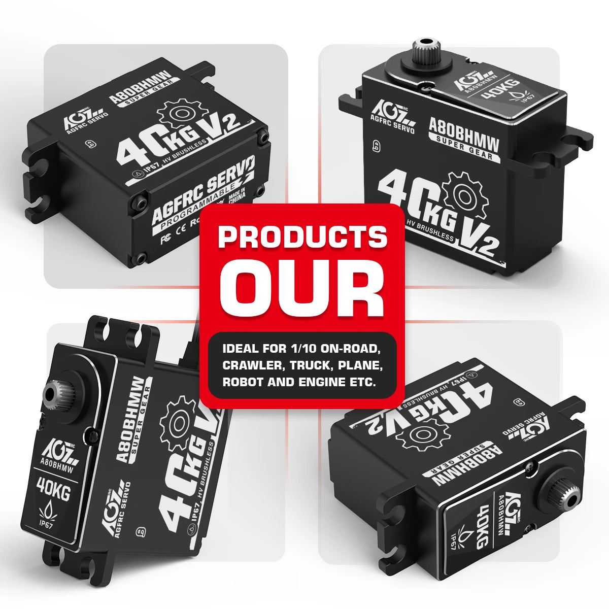 AGFRC A80BHMW V2 - Steel Gears 40KG Programmable Waterproof BLS RC Steering Servo For 1/10 Scale Car Crawler Buggy Truck Off-Road 5 AGFRC A80BHMW V2 - Steel Gears 40KG Programmable Waterproof BLS RC Steering Servo For 1/10 Scale Car Crawler Buggy Truck Off-Road — изображение 5