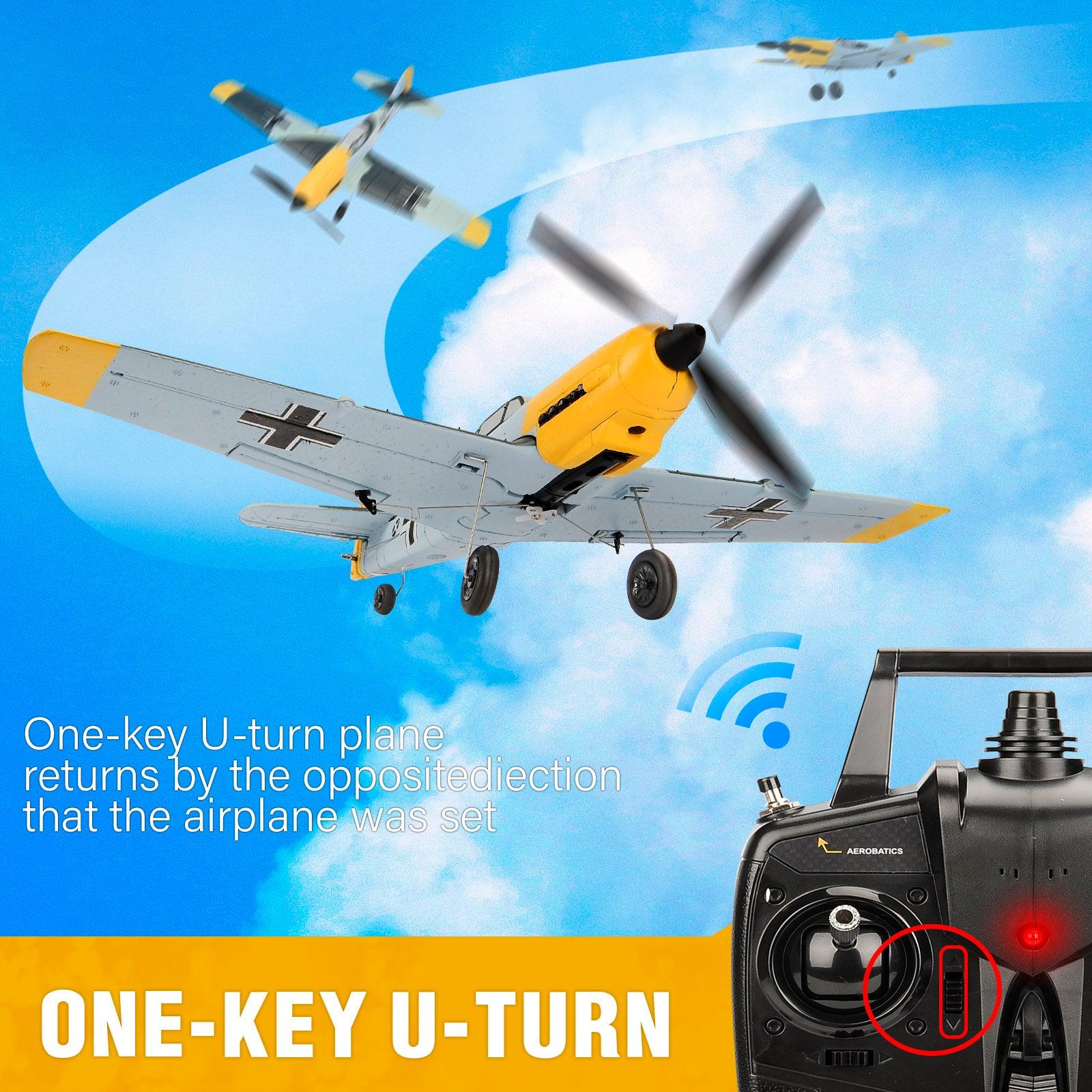 BF109 Remote Control Airplane - 2.4GHz 4CH 400mm Wingspan One Key U-Turn Aerobatic RC Plane RC Warbird Gift Toys 761-11 5 BF109 Remote Control Airplane - 2.4GHz 4CH 400mm Wingspan One Key U-Turn Aerobatic RC Plane RC Warbird Gift Toys 761-11 - Image 5