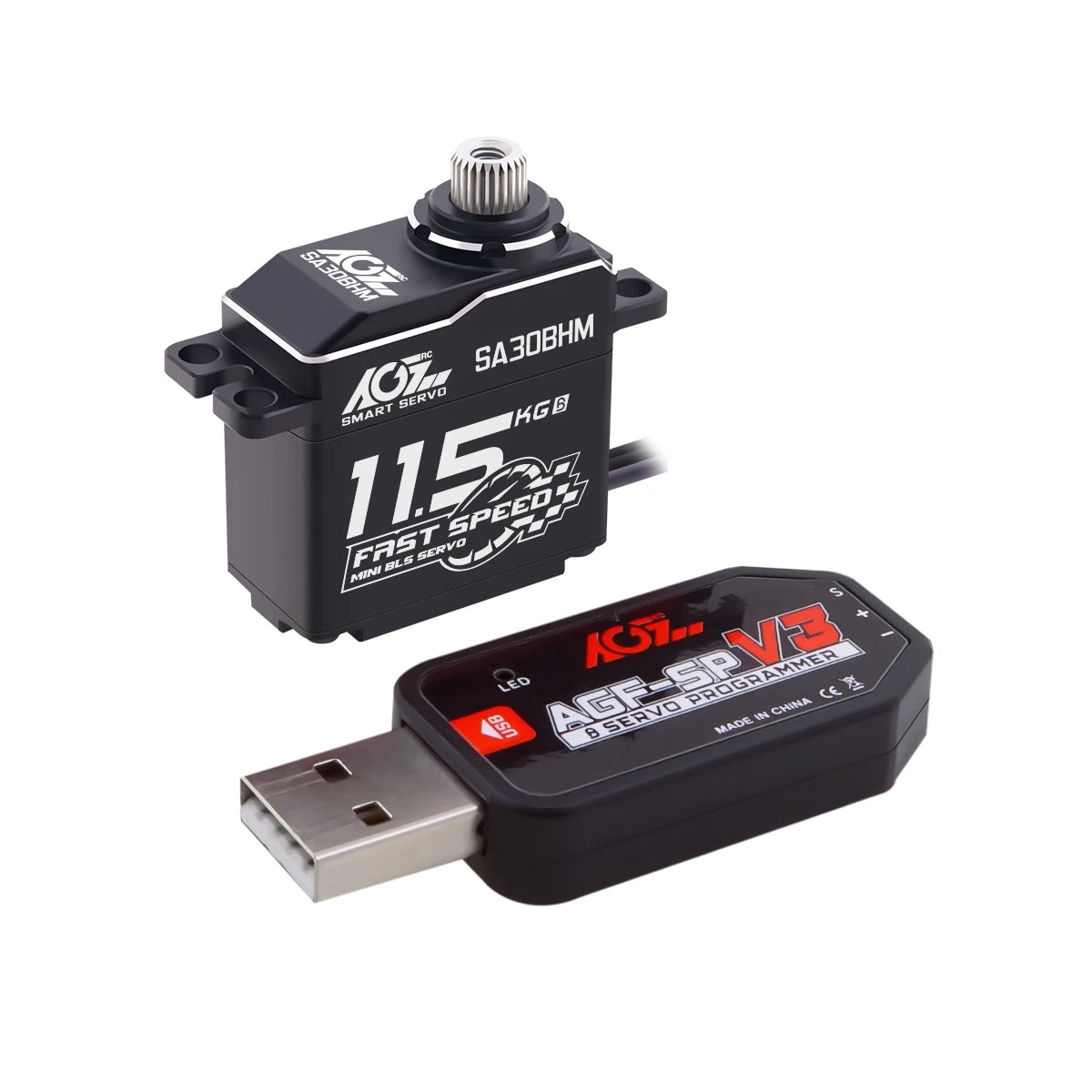 AGFRC SA30BHM - 11.5KG HV High Speed Programmable Motor Brushless Mini Smart Steering RC Servo for 1/12 1/16 RC Car Rock Crawler 11 AGFRC SA30BHM - 11.5KG HV High Speed Programmable Motor Brushless Mini Smart Steering RC Servo for 1/12 1/16 RC Car Rock Crawler — изображение 11