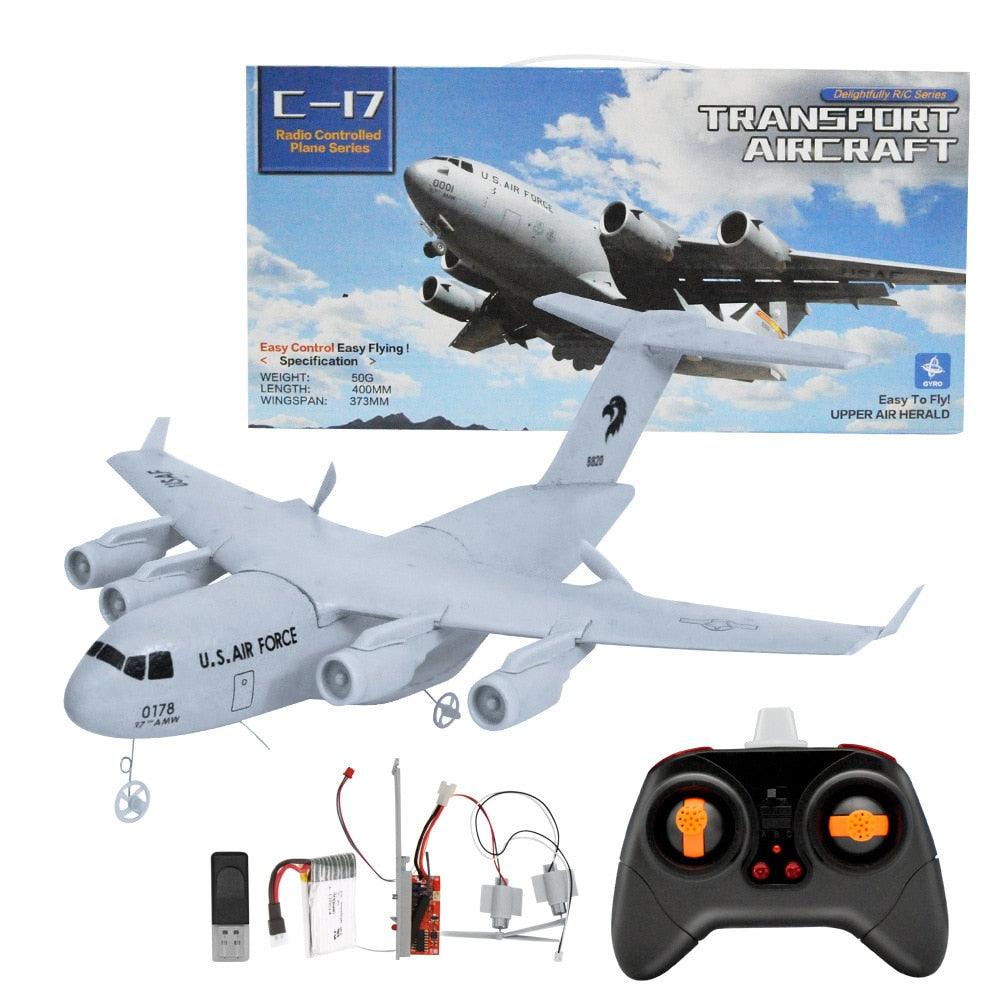 C-17 RC Drone - DIY Aircraft Transport Aircraft 373mm Wingspan EPP RC Drone Airplane 2.4GHz 2CH 3-Axis Aircraft Toy for Children 4 C-17 RC Drone - DIY Aircraft Transport Aircraft 373mm Wingspan EPP RC Drone Airplane 2.4GHz 2CH 3-Axis Aircraft Toy for Children - Image 4