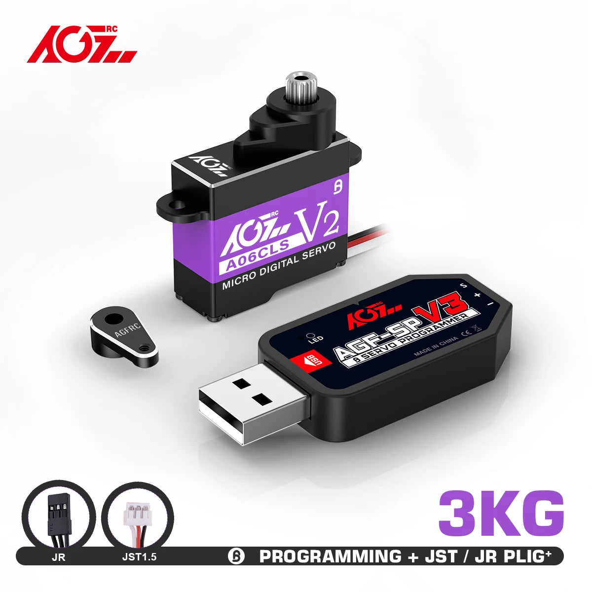 AGFRC A06CLS V2 - 3.0KG 6g Titanium Gear Super Fast Programmable Micro Servo For 1/18 1/24 1/27 1/28 Mini Car GLR GLA MRZ Airplane 2 AGFRC A06CLS V2 - 3.0KG 6g Titanium Gear Super Fast Programmable Micro Servo For 1/18 1/24 1/27 1/28 Mini Car GLR GLA MRZ Airplane — изображение 2