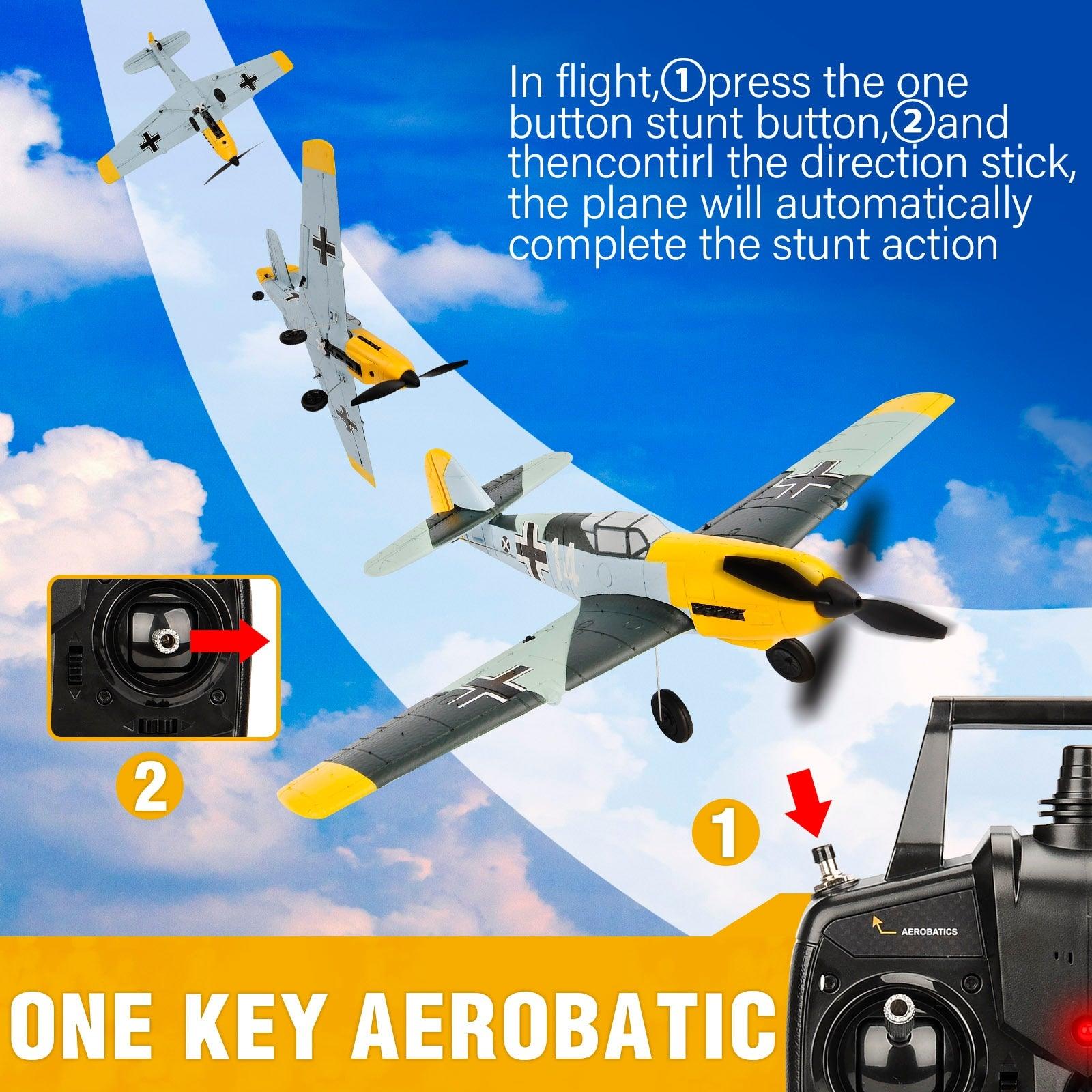 BF109 Remote Control Airplane - 2.4GHz 4CH 400mm Wingspan One Key U-Turn Aerobatic RC Plane RC Warbird Gift Toys 761-11 4 BF109 Remote Control Airplane - 2.4GHz 4CH 400mm Wingspan One Key U-Turn Aerobatic RC Plane RC Warbird Gift Toys 761-11 - Image 4