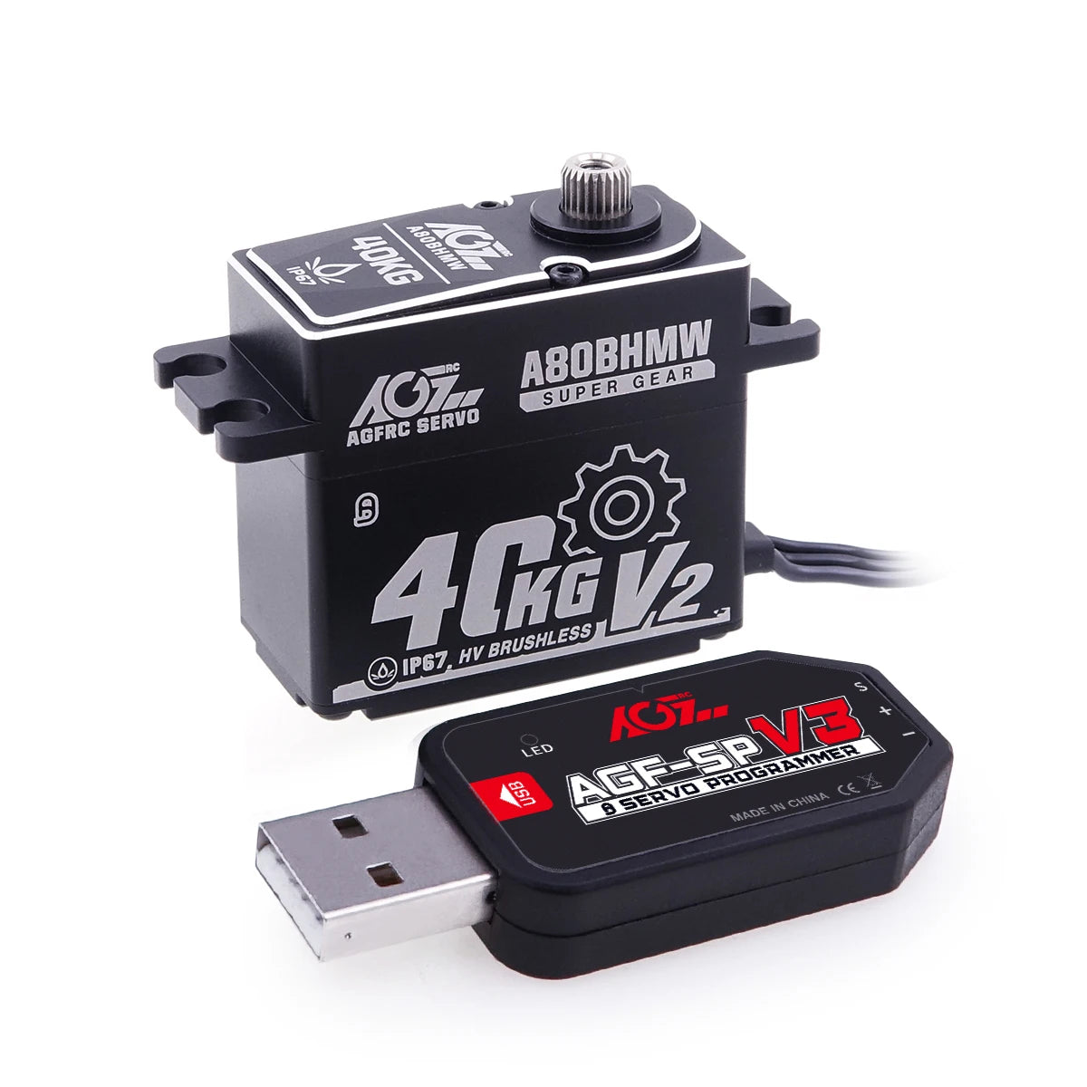 AGFRC A80BHMW V2 - Steel Gears 40KG Programmable Waterproof BLS RC Steering Servo For 1/10 Scale Car Crawler Buggy Truck Off-Road 10 AGFRC A80BHMW V2 - Steel Gears 40KG Programmable Waterproof BLS RC Steering Servo For 1/10 Scale Car Crawler Buggy Truck Off-Road — изображение 10