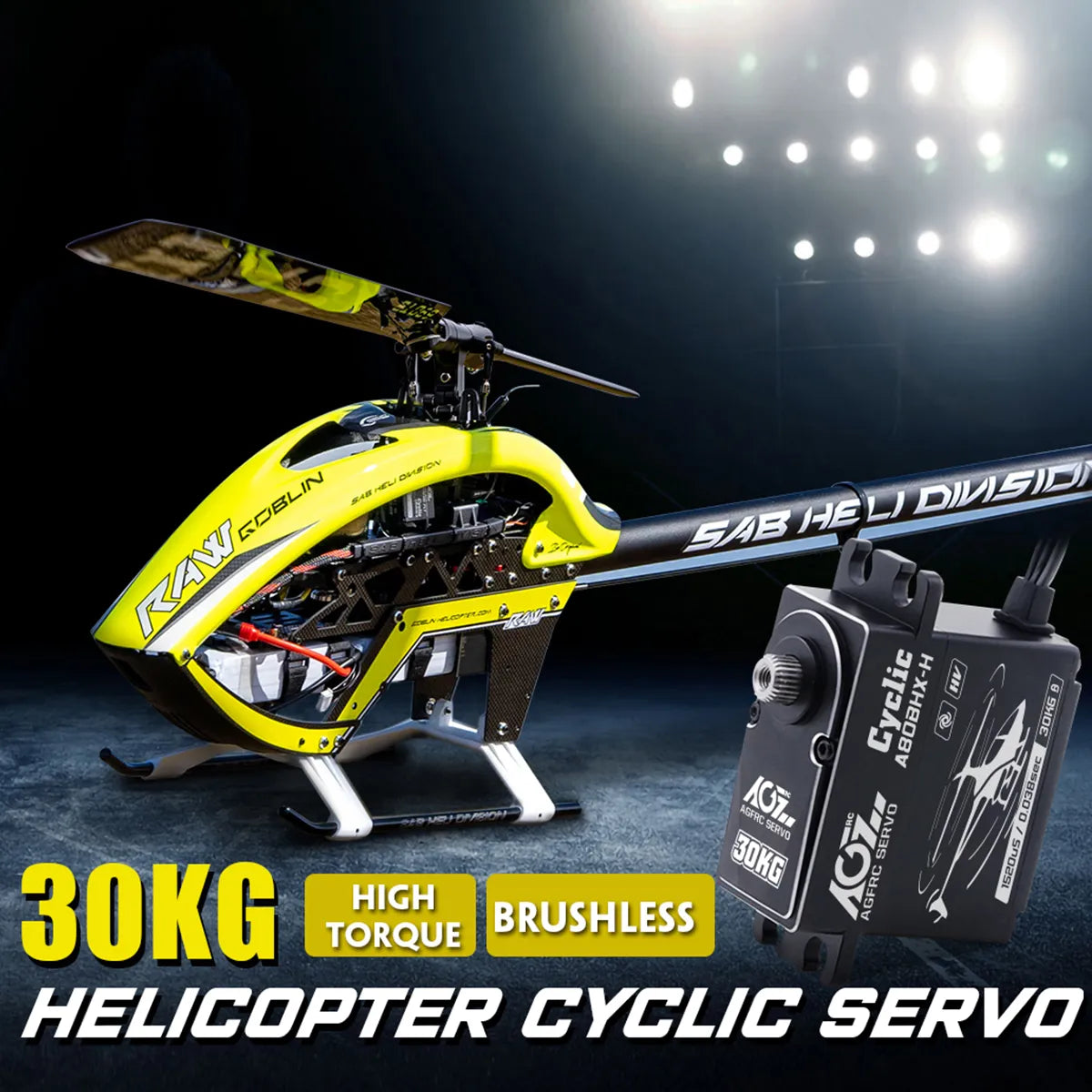 AGFRC A80BHX-H - 8.4V 30KG Programmable Helicopter Cyclic Servo High Torque High Voltage Brushless Digital Motor For RC Helicopter 3 AGFRC A80BHX-H - 8.4V 30KG Programmable Helicopter Cyclic Servo High Torque High Voltage Brushless Digital Motor For RC Helicopter — изображение 3