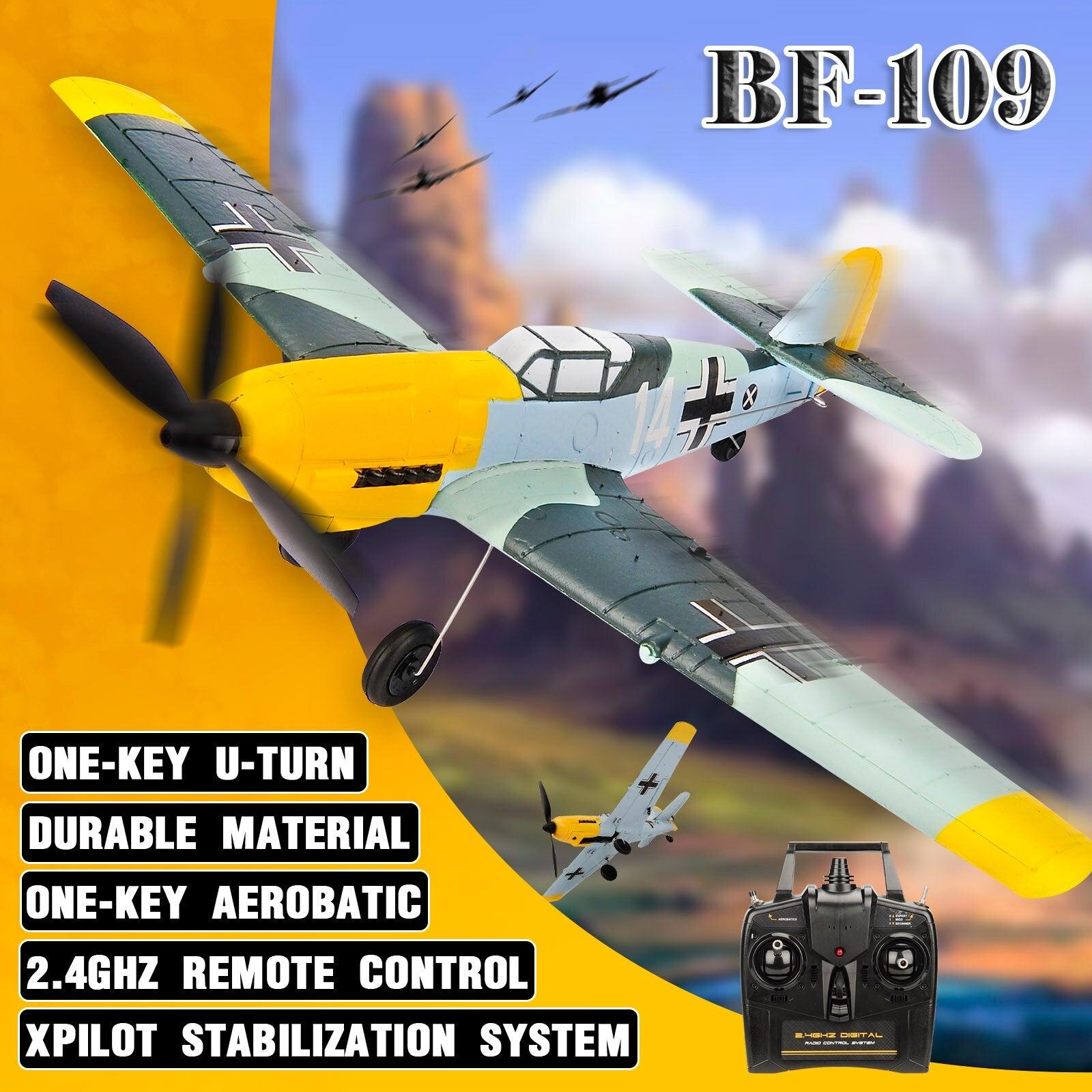 BF109 Remote Control Airplane - 2.4GHz 4CH 400mm Wingspan One Key U-Turn Aerobatic RC Plane RC Warbird Gift Toys 761-11 7 BF109 Remote Control Airplane - 2.4GHz 4CH 400mm Wingspan One Key U-Turn Aerobatic RC Plane RC Warbird Gift Toys 761-11 - Image 7