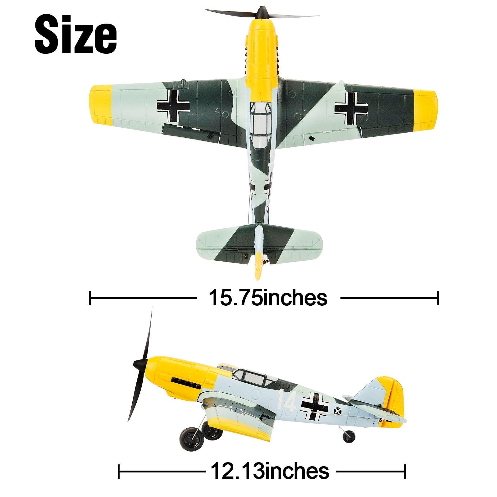 BF109 Remote Control Airplane - 2.4GHz 4CH 400mm Wingspan One Key U-Turn Aerobatic RC Plane RC Warbird Gift Toys 761-11 6 BF109 Remote Control Airplane - 2.4GHz 4CH 400mm Wingspan One Key U-Turn Aerobatic RC Plane RC Warbird Gift Toys 761-11 - Image 6