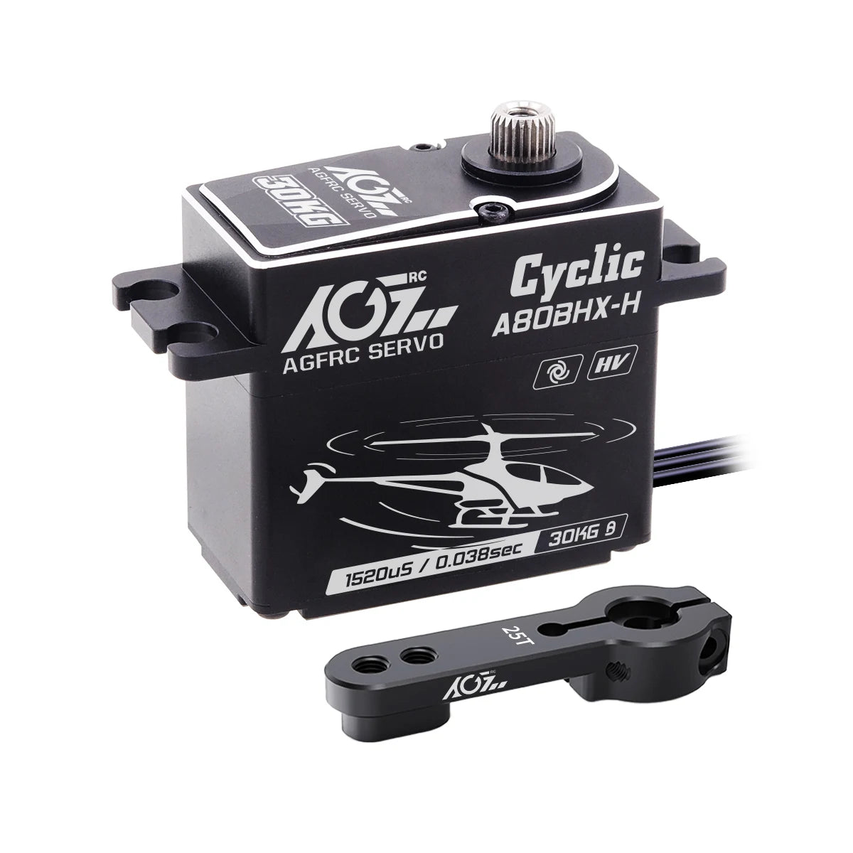 AGFRC A80BHX-H - 8.4V 30KG Programmable Helicopter Cyclic Servo High Torque High Voltage Brushless Digital Motor For RC Helicopter 12 AGFRC A80BHX-H - 8.4V 30KG Programmable Helicopter Cyclic Servo High Torque High Voltage Brushless Digital Motor For RC Helicopter — изображение 12
