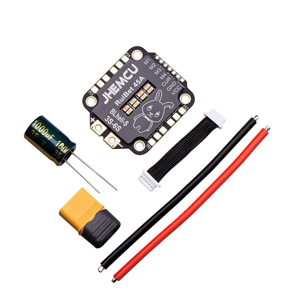 FPV Flight Controller Stack - JHEMCU RuiBet 45A/55A BLHELI_S Dshot600 3-6S Brushless 4in1 ESC 30X30mm for FPV Freestyle Flight Controller Stack DIY Parts