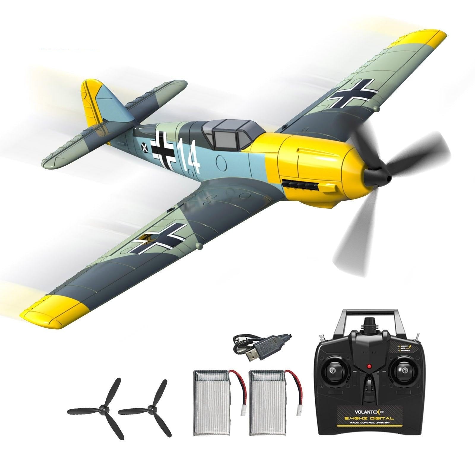 BF109 Remote Control Airplane - 2.4GHz 4CH 400mm Wingspan One Key U-Turn Aerobatic RC Plane RC Warbird Gift Toys 761-11 1 BF109 Remote Control Airplane - 2.4GHz 4CH 400mm Wingspan One Key U-Turn Aerobatic RC Plane RC Warbird Gift Toys 761-11