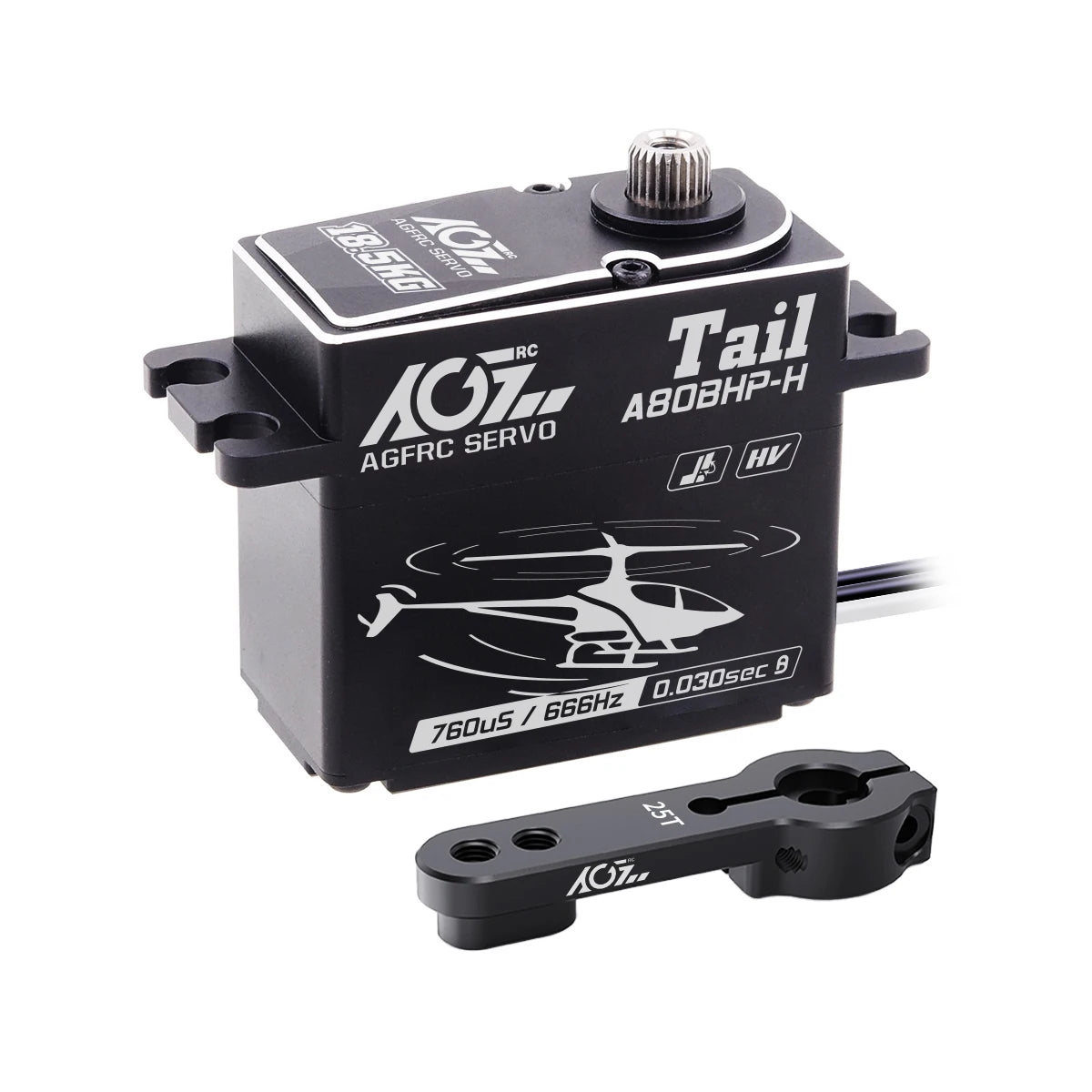 AGFRC A80BHX-H - 8.4V 30KG Programmable Helicopter Cyclic Servo High Torque High Voltage Brushless Digital Motor For RC Helicopter 2 AGFRC A80BHX-H - 8.4V 30KG Programmable Helicopter Cyclic Servo High Torque High Voltage Brushless Digital Motor For RC Helicopter — изображение 2
