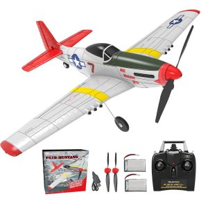P51D RC Airplane - 2-Ch/4-Ch One-key Aerobatic RC Plane RTF Mustang Aircraft W/Xpilot Stabilization System (761-5 RTF)